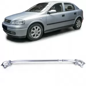 image-0-Polierte Aluminium-Strebe vorne, geeignet für Opel Astra G 1998-2004