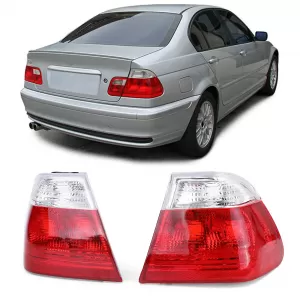Red white tail lights fits for 3 Series BMW E46 sedan 98-01