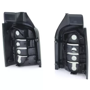Clear glass taillights black smoke set for VW Bus T5 2003-2009 with tailgate