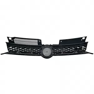 Radiator grille black gloss with red strips suitable for VW Golf 6 including GTI 08-13