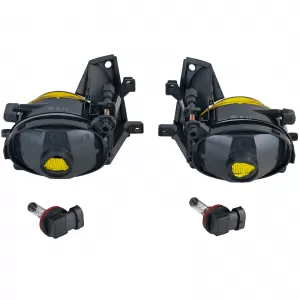 Clear glass fog lights H8 yellow pair suitable for 5 Series BMW E39 00-04 facelift