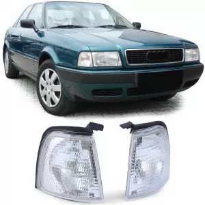 image-2-Fehér irányjelző pár bal-jobb Audi 80 B3 + B4 sedan 86-94