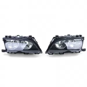 Set di fari H7 incl. motori di regolazione adatto per BMW Serie 3 E46 Sedan Touring 01-05-image-6190732