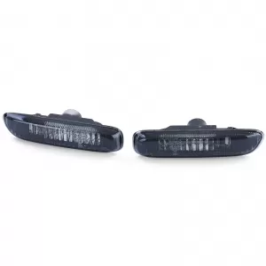 Clear glass side indicators black smoke pair suitable for 3 Series BMW E46 98-03