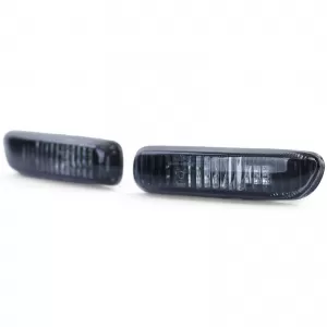 Clear glass side indicators black smoke pair suitable for 3 Series BMW E46 98-03