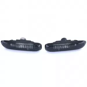 Clear glass side indicators black smoke pair suitable for 3 Series BMW E46 98-03