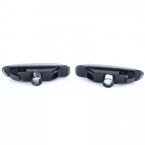 Clear glass side indicators black smoke pair suitable for 3 Series BMW E46 98-03