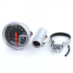 Performance tachometer carbon with shift light and 5-inch bracket-image-6190864