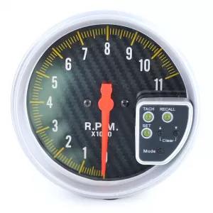 Performance tachometer carbon with shift light and 5-inch bracket-image-6190867
