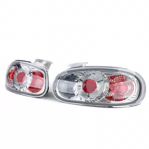 Clear glass tail lights chrome pair suitable for Mazda MX5 NB 1998-2005