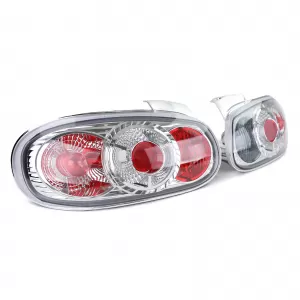Clear glass tail lights chrome pair suitable for Mazda MX5 NB 1998-2005
