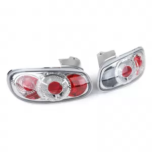 Clear glass tail lights chrome pair suitable for Mazda MX5 NB 1998-2005