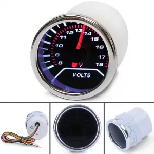 image-10-Volt mérő kiegészítő műszer univerzális 52mm Black Magic világítós