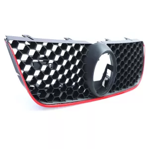 Sport honeycomb grille with red trim for VW Polo 9N3 05-09 also GTI