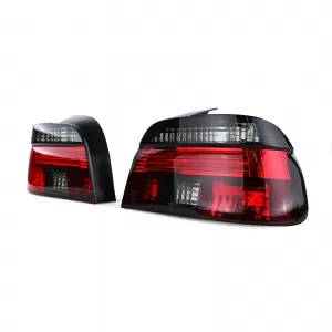 Clear glass tail lights red black for 5 Series BMW E39 sedan 95-00