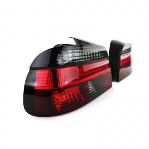 Clear glass tail lights red black for 5 Series BMW E39 sedan 95-00