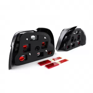 Clear glass tail lights red black for 5 Series BMW E39 sedan 95-00