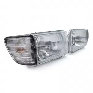Set di fari senza LWR a 6 pin con indicatori bianchi adatto per Mercedes SL R107 SLC C107-image-6191253