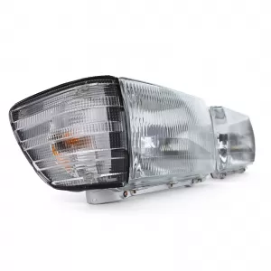 Set di fari senza LWR a 6 pin con indicatori bianchi adatto per Mercedes SL R107 SLC C107-image-6191255