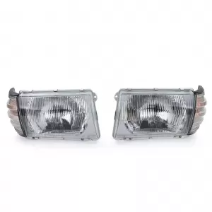 Set di fari senza LWR a 6 pin con indicatori bianchi adatto per Mercedes SL R107 SLC C107-image-6191256