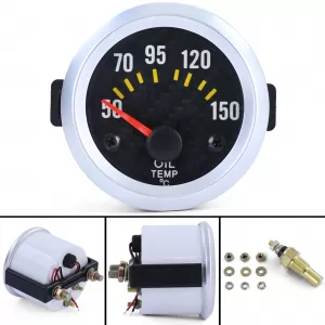 52mm oil temperature auxiliary gauge carbon look for installation illuminated