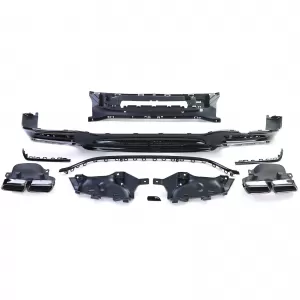 Diffusore posteriore sportivo con doppi terminali neri adatto per Mercedes S-Class W222 17-20-image-6191386