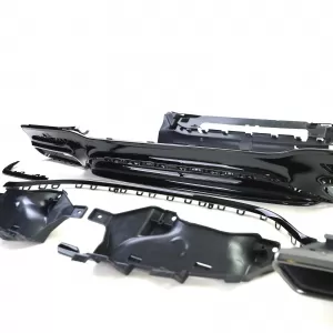 Diffusore posteriore sportivo con doppi terminali neri adatto per Mercedes S-Class W222 17-20-image-6191390
