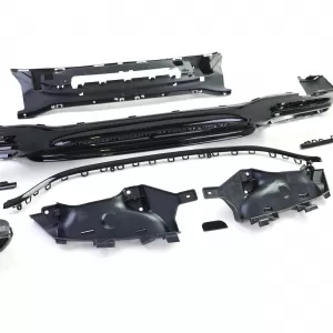 Diffusore posteriore sportivo con doppi terminali neri adatto per Mercedes S-Class W222 17-20-image-6191391