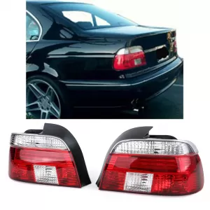 Clear glass tail lights red white crystal for 5 Series BMW E39 sedan 95-00