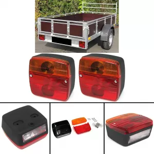 Tail lights set lighting trailer caravan universal with E-mark