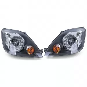 Headlights H4 Black with Motor Pair for Ford Fiesta JH JD 05-07