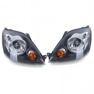 Headlights H4 Black with Motor Pair for Ford Fiesta JH JD 05-07