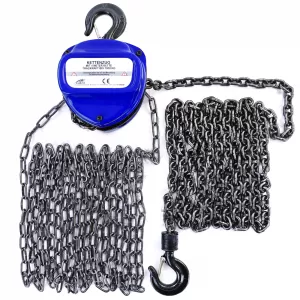 RAMROXX Pro 1000kg Chain Hoist Pulley Black up to 4 Meters