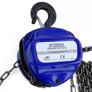 RAMROXX Pro 1000kg Chain Hoist Pulley Black up to 4 Meters
