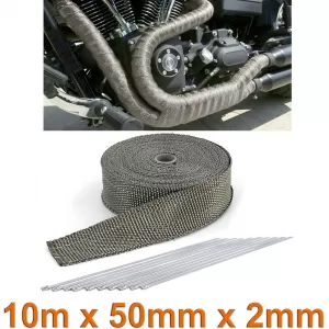 Auspuff Hitzeschutzband Thermoband Titan bis 900°C  50mmx2mm 10Meter