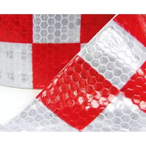 Bandă de semnalizare bandă de marcare bandă de barieră autoadezivă reflectorizantă cu carouri 40m-image-6191651