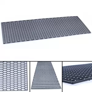 image-27-ABS műanyag méhsejt mintás hűtőrács háló, durva szemű, 120x40cm, sport, verseny lökhárító rácshoz
