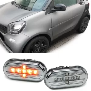 image-42-LED oldalindex szett, átlátszó üveg, króm, Smart Fortwo 453 Coupe Cabrio 2014-től