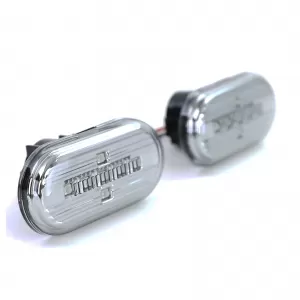 LED oldalindex szett, átlátszó üveg, króm, Smart Fortwo 453 Coupe Cabrio 2014-től-image-6191985