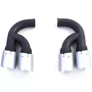 Doppie terminali in acciaio inossidabile argentati, adatti per Porsche Cayenne 92A 3.0 Diesel 10-14-image-6192048