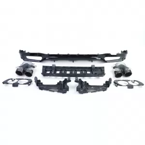 Diffusore posteriore sportivo con terminali di scarico neri adatto per Mercedes E-Class W213 Sedan dal 16-image-6192081