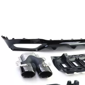 Diffusore posteriore sportivo con terminali di scarico neri adatto per Mercedes E-Class W213 Sedan dal 16-image-6192084