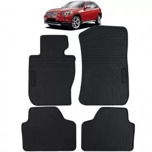 Car Rubber Floor Mats Black Premium Set suitable for BMW X1 E84 09-15