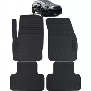 Car Rubber Floor Mats Black Premium Set for Range Rover Evoque I 11-19