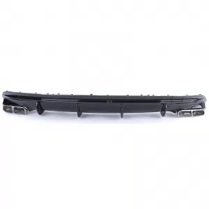 Diffusore posteriore sportivo nero lucido con terminali cromati adatto per Mercedes CLA C117 16-19-image-6192313