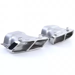 Diffusore posteriore sportivo nero lucido con terminali cromati adatto per Mercedes CLA C117 16-19-image-6192316