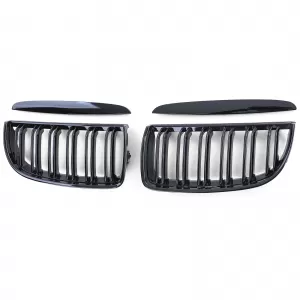 Double slat kidney grille performance gloss black for 3 Series BMW E90 E91 2005-2008