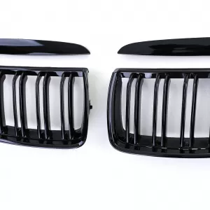Double slat kidney grille performance gloss black for 3 Series BMW E90 E91 2005-2008