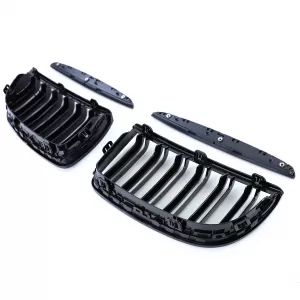 Double slat kidney grille performance gloss black for 3 Series BMW E90 E91 2005-2008