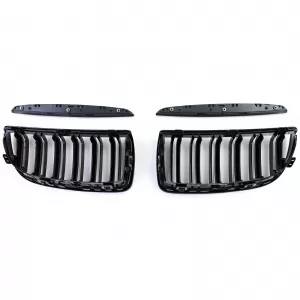 Double slat kidney grille performance gloss black for 3 Series BMW E90 E91 2005-2008